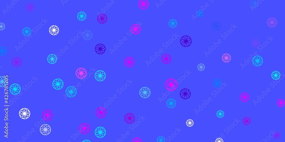 Light Pink, Blue vector template with circles.