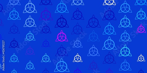 Light Blue, Red vector texture with religion symbols.