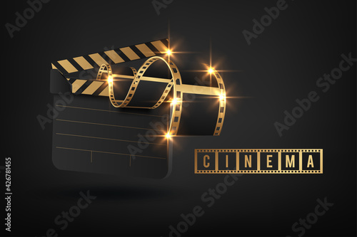 Vector realistic movie clapper slapstick