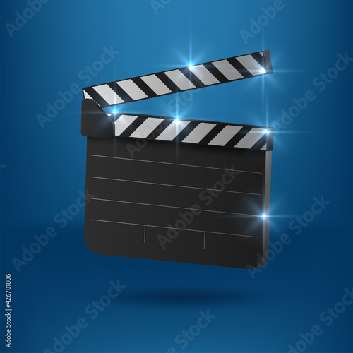 Vector realistic movie clapper slapstick