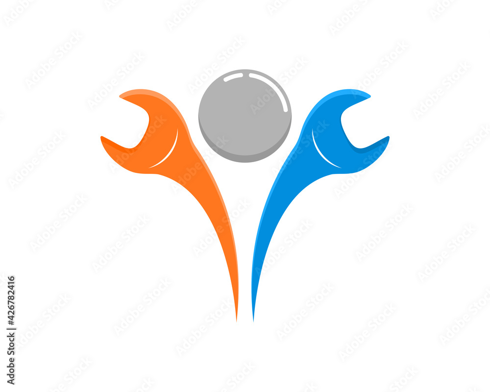 Two wrench repair forming a human Two wrench repair forming a human