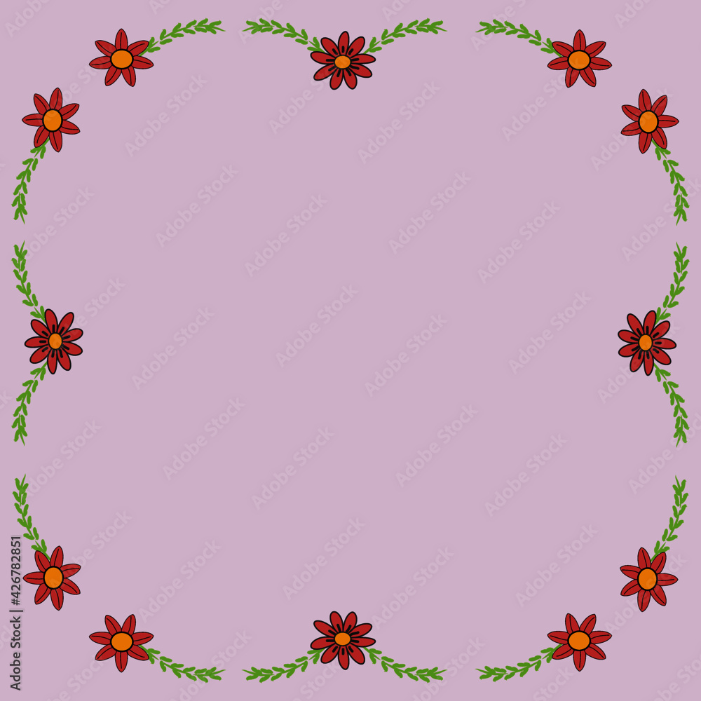 Fototapeta premium Flower and leaves background filling the frame.