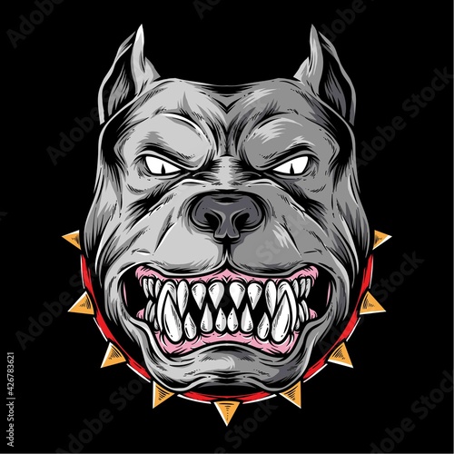 angry dog head vector logo
