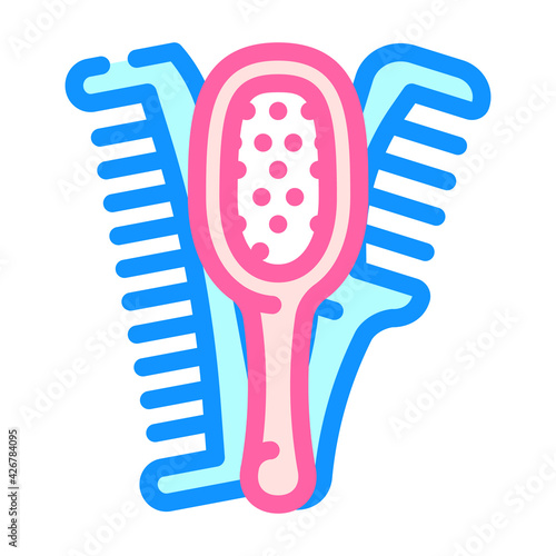 hairbrushes tool for hair color icon vector. hairbrushes tool for hair sign. isolated symbol illustration
