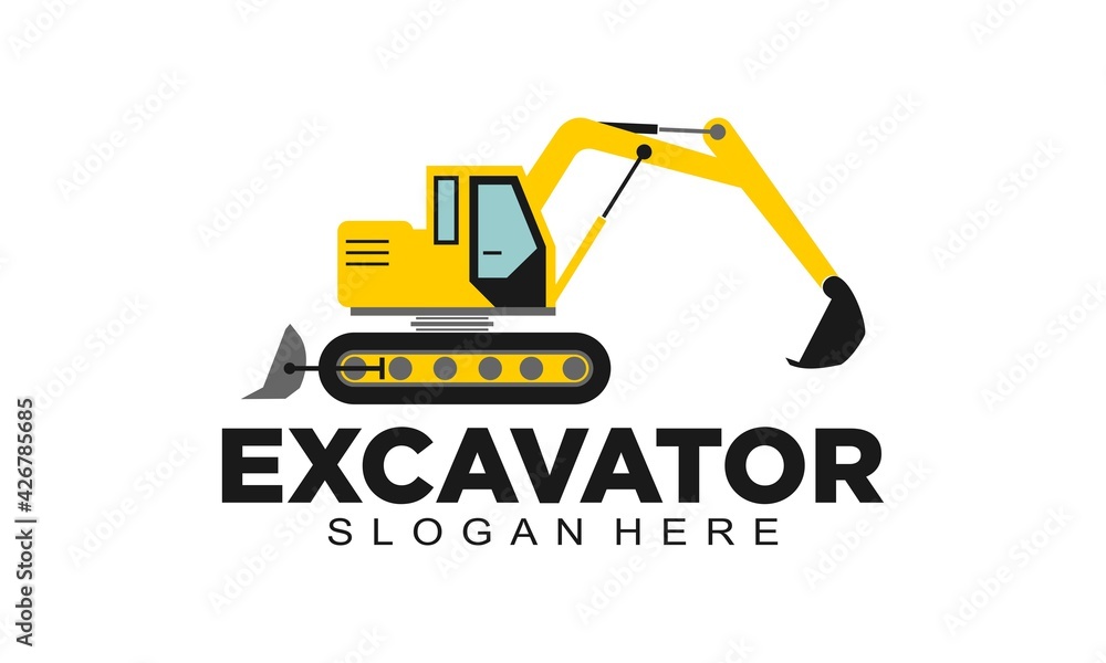 Excavator elegant vector logo Excavator elegant vector logo