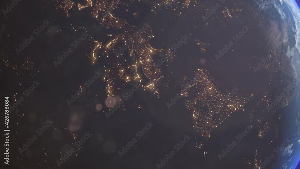 Middle East, India and Asia from space day to night Planet Earth slow rotation Middle East, India and Asia from space day to night Planet Earth slow rotation