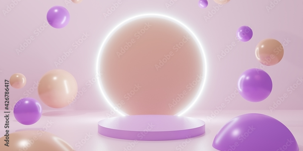 Modern minimal podium background. 3-D Render Illustration of Studio mock up display for product advertising Modern minimal podium background. 3-D Render Illustration of Studio mock up display for product advertising