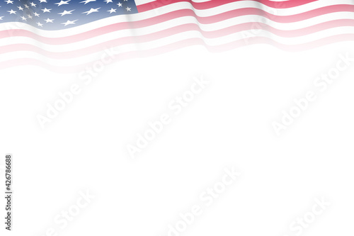 American flag top border illustration backdrop copy space election America USA memorial fourth of July 4th holiday faded overlay background