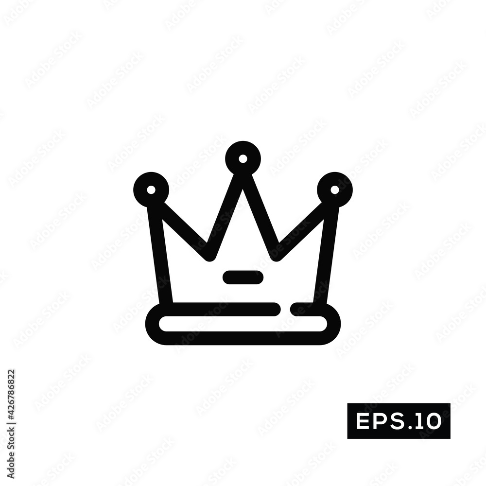 Crown line Icon Vector. Crown Logo Symbol Vector Illustration Crown line Icon Vector. Crown Logo Symbol Vector Illustration