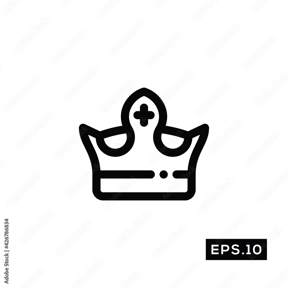 Crown line Icon Vector. Crown Logo Symbol Vector Illustration Crown line Icon Vector. Crown Logo Symbol Vector Illustration
