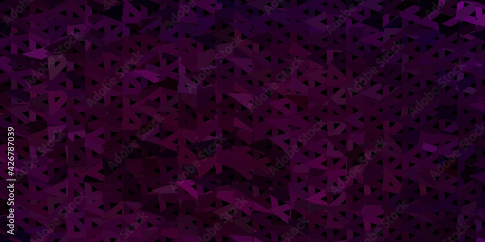Dark pink vector triangle mosaic design.