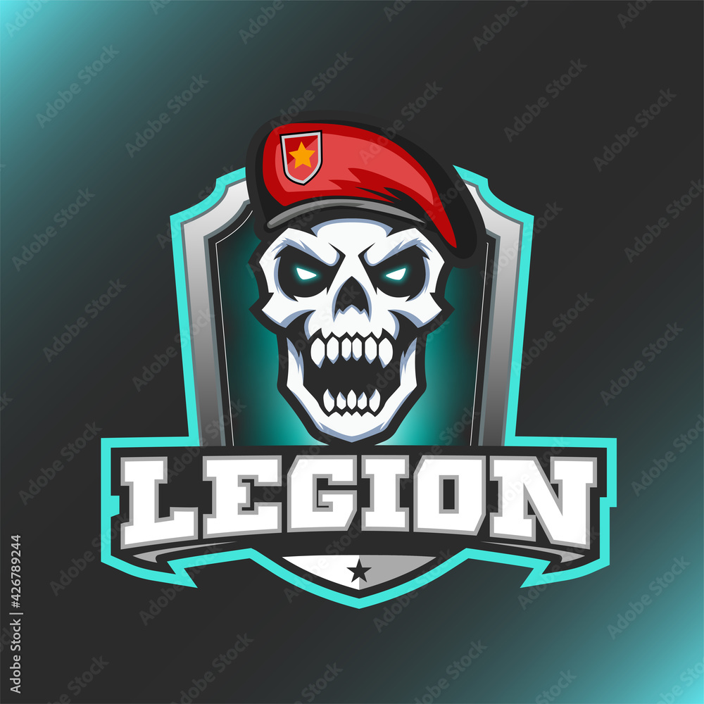 Army Legion skull Logo Mascot Vector Illustration 