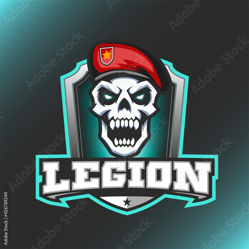 Army Legion skull Logo Mascot Vector Illustration 