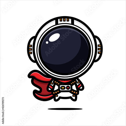 cartoon cute astronaut vector design to be a hero