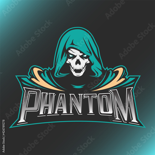 Skull Phantom Logo Mascot Vector Illustration  photo