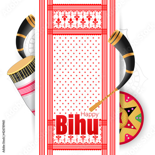 Traditional background for religious holiday festival of Assamese New Year Bihu. photo