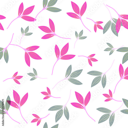 fabric design repeated floral pattern  seamless pattern. pink  black leaves and roses vector illustration textile. water color design.