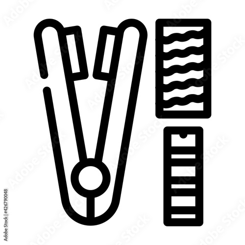 iron device for hair line icon vector. iron device for hair sign. isolated contour symbol black illustration