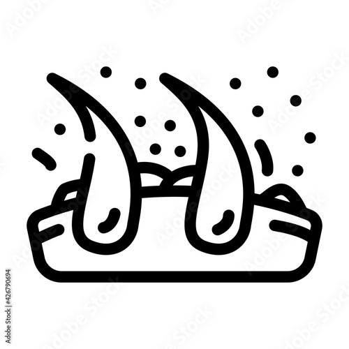 dandruff hair line icon vector. dandruff hair sign. isolated contour symbol black illustration