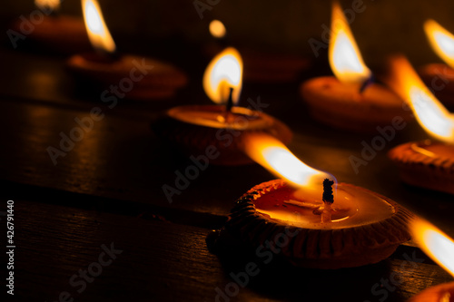 Light a candle on the floor, Concept of mourning the dead with warm candles.