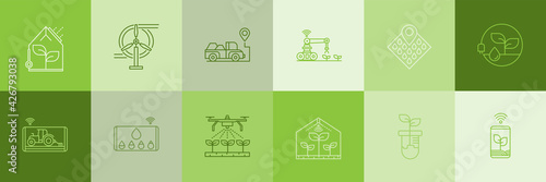 set of Agriculture icon.Vector logo design Templates.