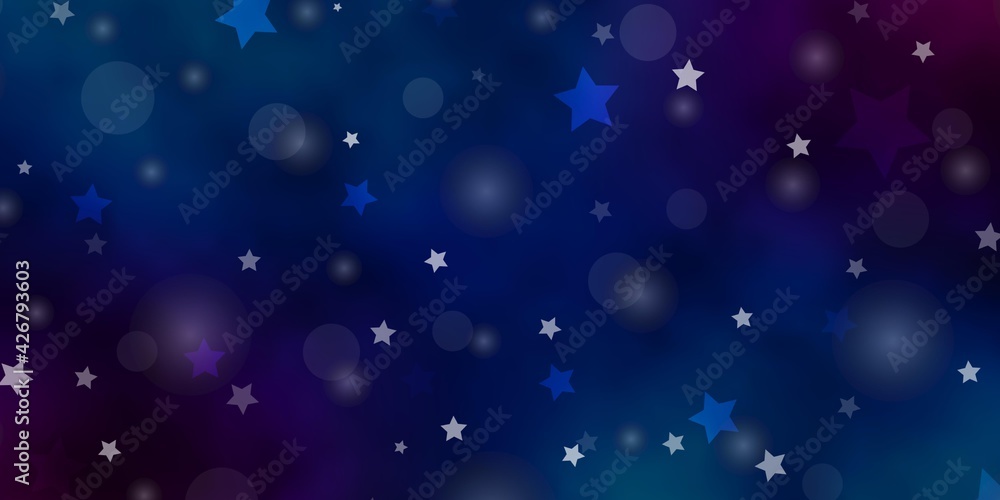 Light Blue, Red vector pattern with circles, stars. Light Blue, Red vector pattern with circles, stars.