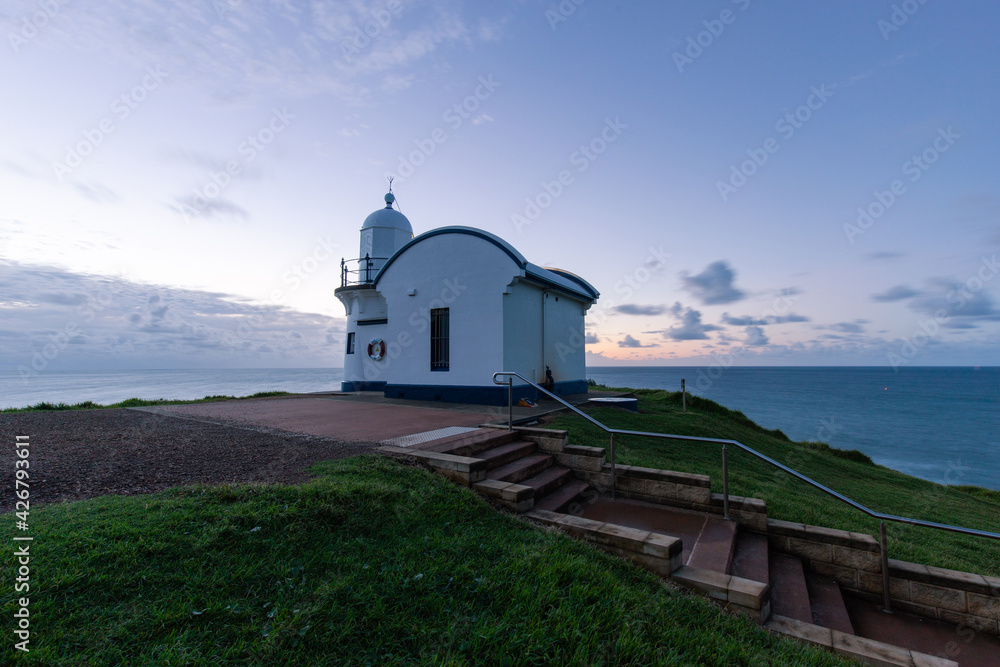 Dawn view of Tacking Point Lighthouse, Port Macquarie, Australia.