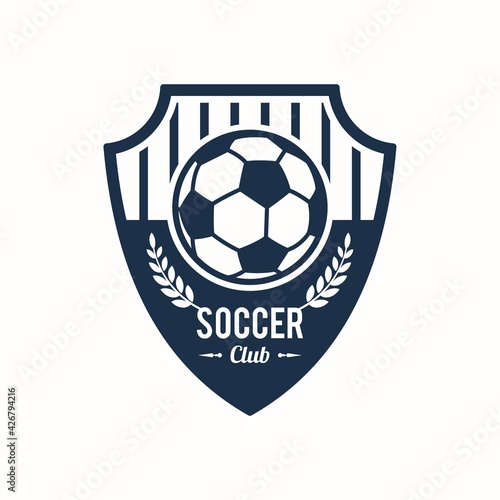 Emblem badge Soccer Club Logo Design Template