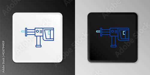 Line Electric rotary hammer drill machine icon isolated on grey background. Working tool for construction, finishing, repair work. Colorful outline concept. Vector