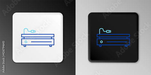Line Video game console icon isolated on grey background. Colorful outline concept. Vector