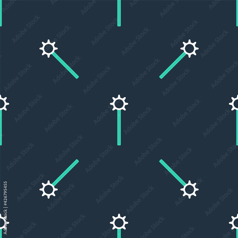 Line Medieval chained mace ball icon isolated seamless pattern on black background. Medieval weapon. Vector Line Medieval chained mace ball icon isolated seamless pattern on black background. Medieval weapon. Vector