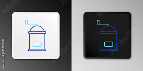 Line Manual coffee grinder icon isolated on grey background. Colorful outline concept. Vector