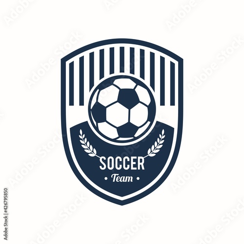 Emblem Soccer Team Logo Design Template