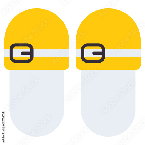A flat design, icon of carpet shoes