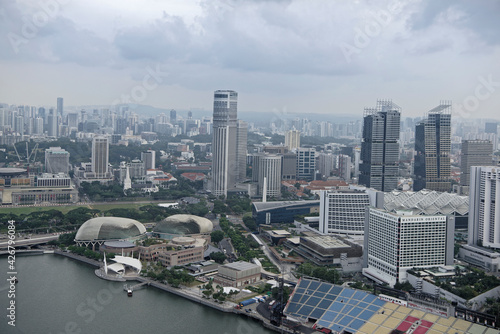 View of Esplanade Theatres from the observation deck of the hotel Marina By Sands