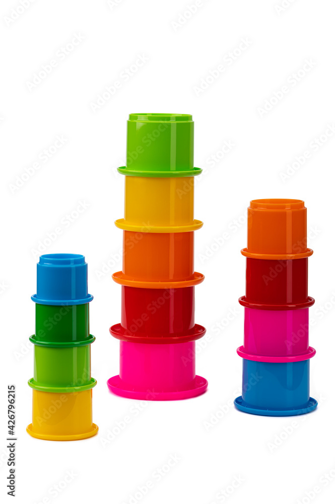children's educational pyramid of bright color on a white isolated background children's educational pyramid of bright color on a white isolated background