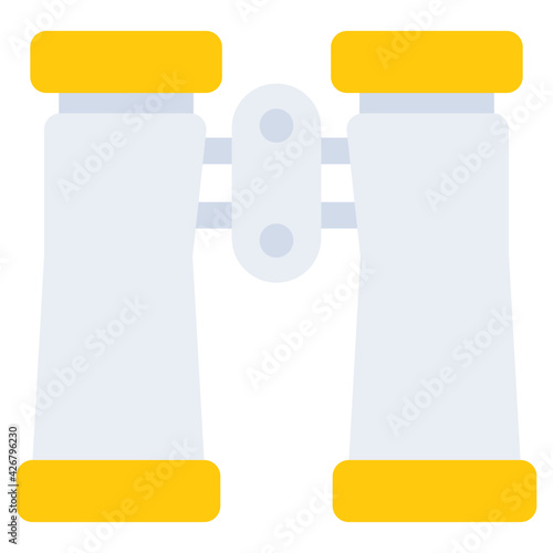 A flat design, icon of binoculars