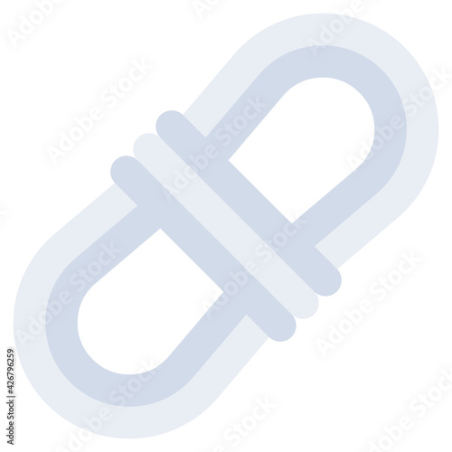 A flat design, icon of camping rope