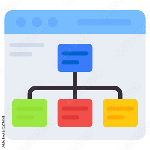 A flat design, icon of web sitemap