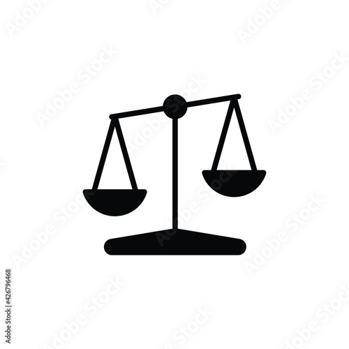 Libra glyph icon. Simple solid style. Scale, balance, comparison, compare, legal, law, justice, weight concept. Pictogram, vector illustration isolated on white background. EPS 10.