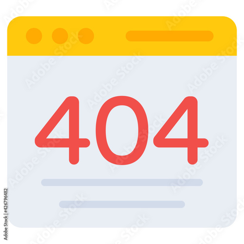 A flat design, icon of error 404