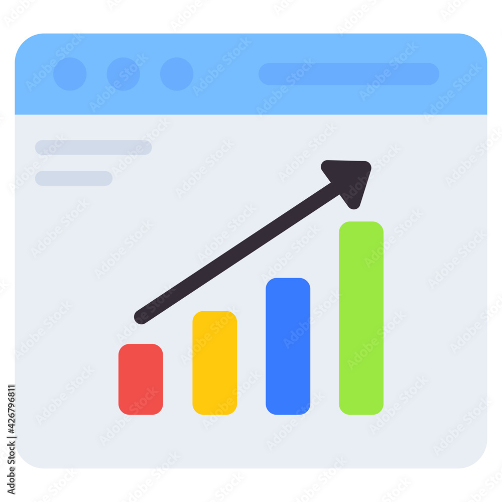 A flat design, icon of web analytic A flat design, icon of web analytic