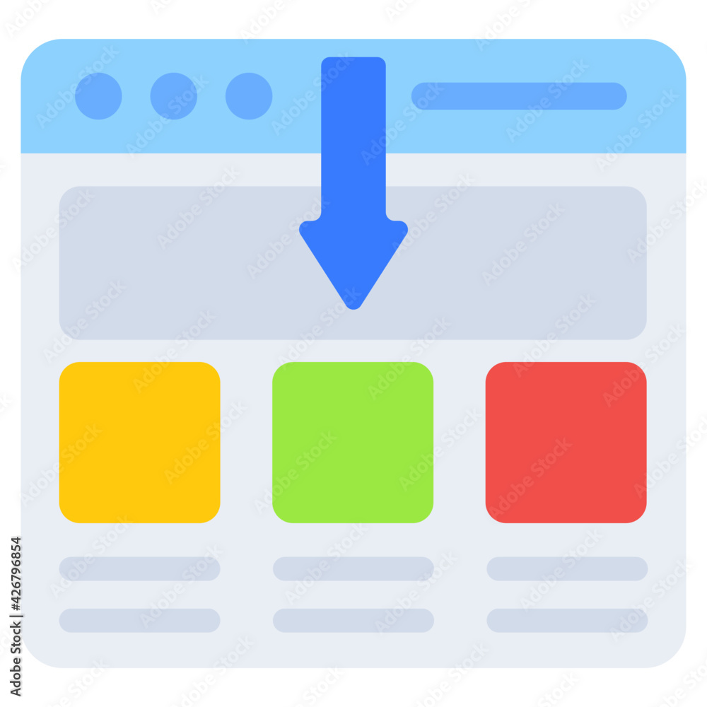 A flat design, icon of web download A flat design, icon of web download