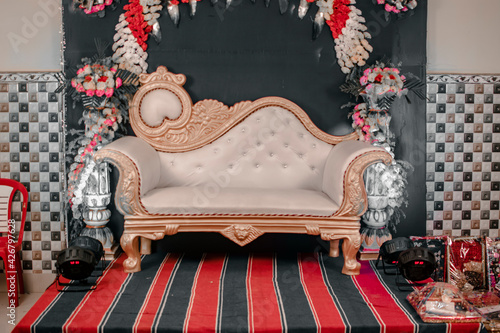 Wedding stage for sitting for bride & groom
