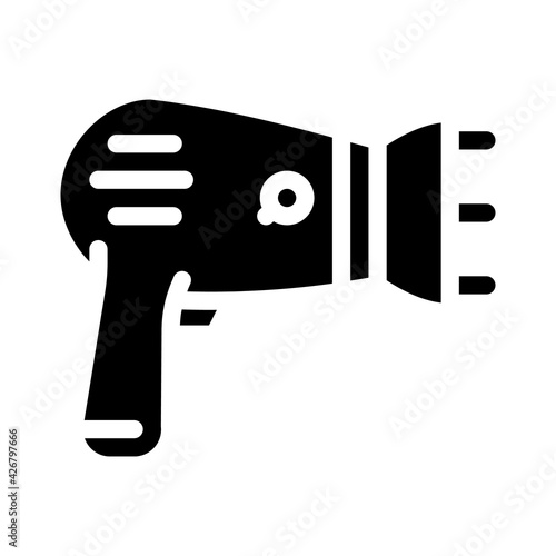hair dryer device glyph icon vector. hair dryer device sign. isolated contour symbol black illustration