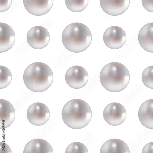Seamless pattern with white pearls. Endless texture for fashion design and jewel patterns