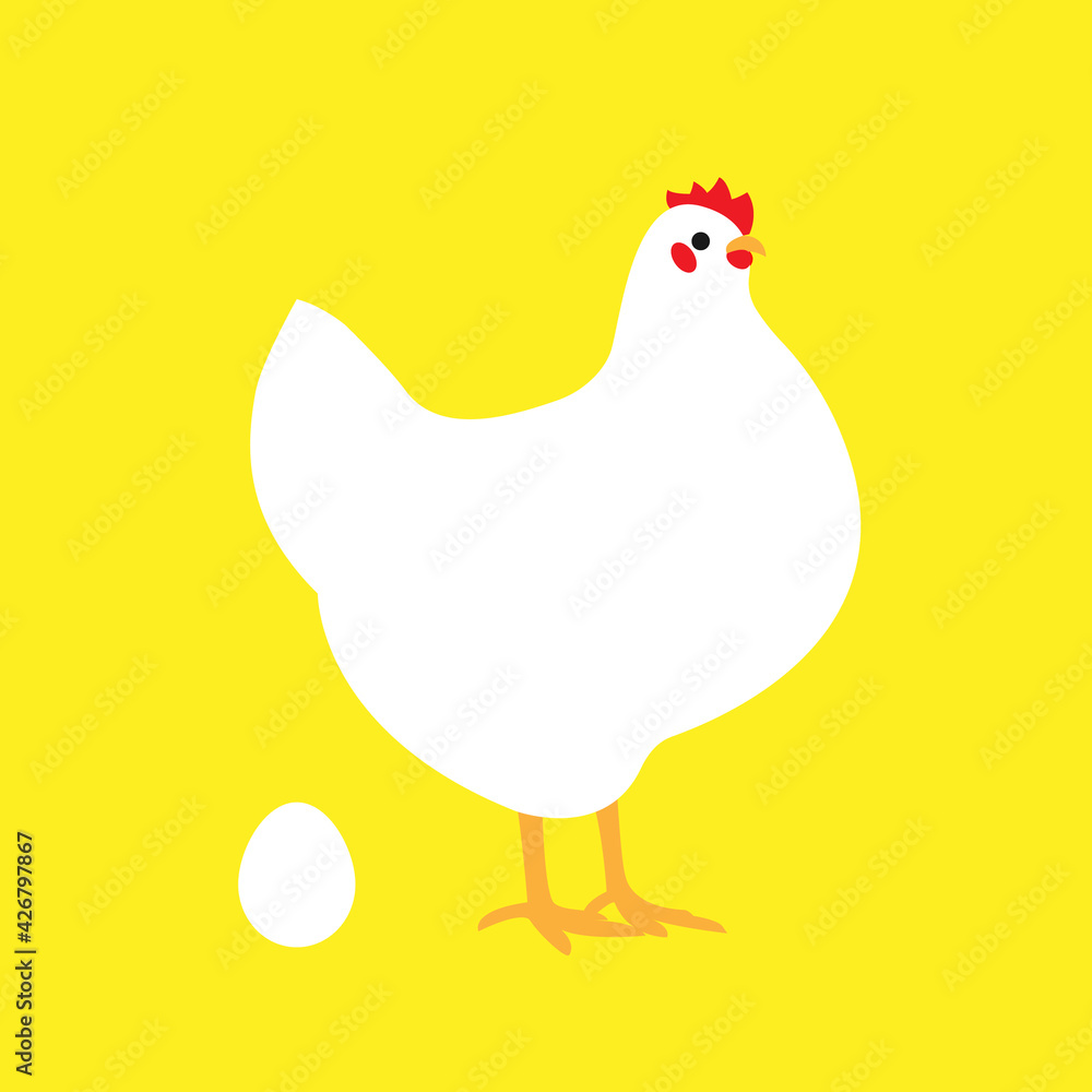 黄色い背景に白いニワトリと卵のイラスト Chicken With Egg Illustration Stock Illustration Adobe Stock 黄色い背景に白いニワトリと卵のイラスト Chicken With Egg Illustration Stock Illustration Adobe Stock