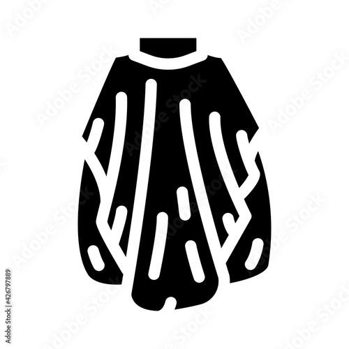 cape of haircuts glyph icon vector. cape of haircuts sign. isolated contour symbol black illustration
