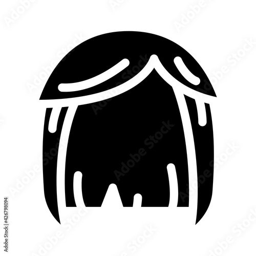 wig hair glyph icon vector. wig hair sign. isolated contour symbol black illustration