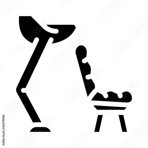 washing hair chair glyph icon vector. washing hair chair sign. isolated contour symbol black illustration